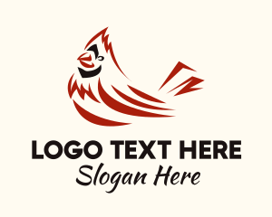 Plaza - Cardinal Bird Stroke logo design