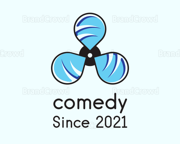 Blue Propeller Fan Logo