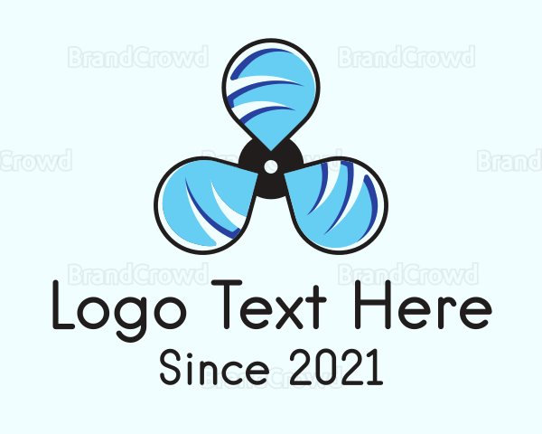 Blue Propeller Fan Logo