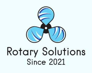 Rotary - Blue Propeller Fan logo design