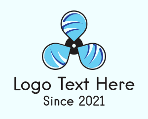 Exhaust - Blue Propeller Fan logo design