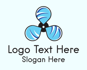 Blue Propeller Fan  Logo