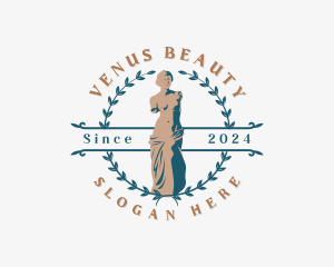 Venus Aphrodite Woman Statue logo design