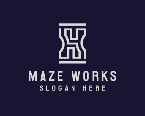 Maze - Minimalist Concrete Maze logo design