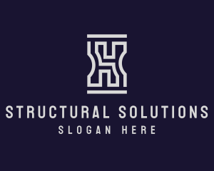 Structural - Minimalist Concrete Maze logo design