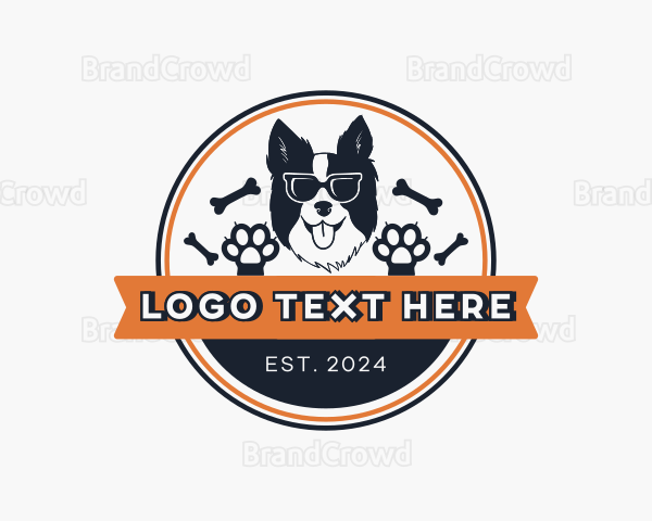 Hipster Furry Dog Logo