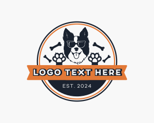 Groomer - Hipster Furry Dog logo design