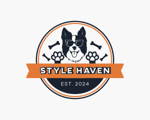 Shelter - Hipster Furry Dog logo design