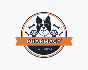 Hipster Furry Dog logo design