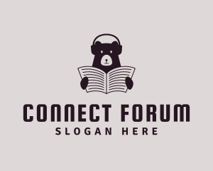 Forum - Bear Newspaper Headphone logo design