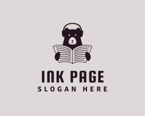 Page - Bear Newspaper Headphone logo design