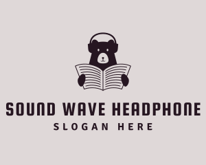 Headphone - Bear Newspaper Headphone logo design
