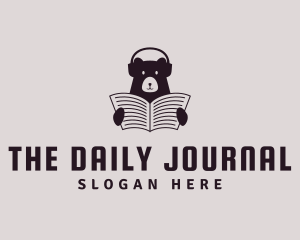 Journal - Bear Newspaper Headphone logo design