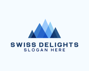 Swiss - Geometric Mountain Venture logo design