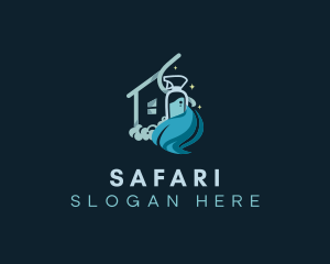 Spray Bottle - Sanitation Mop House logo design