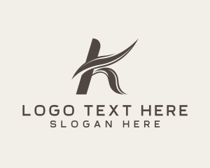 Swoosh Wave Brand Letter K Logo