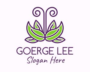 Vegan - Butterfly Leaf Plant logo design