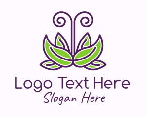 Insect - Butterfly Leaf Plant logo design