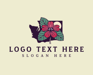 Violet Flower - Washington Rhododendron Flower logo design