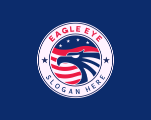 Patriotic Eagle Flag logo design