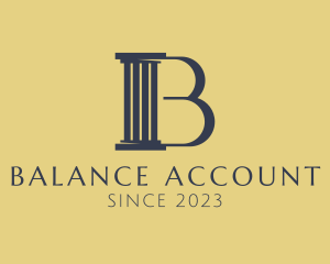 Account - Legal Pillar Letter B logo design