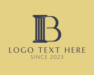 Architect - Legal Pillar Letter B logo design