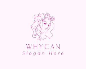 Floral Woman Beauty Logo