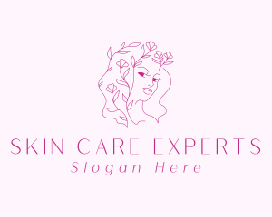 Floral Woman Beauty logo design