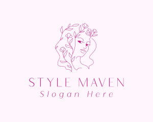 Floral Woman Beauty logo design