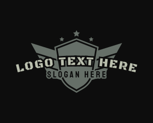 Soldier - Military Army Shield logo design