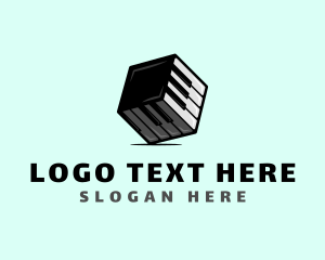 Keyboard - Piano 3D Cube logo design