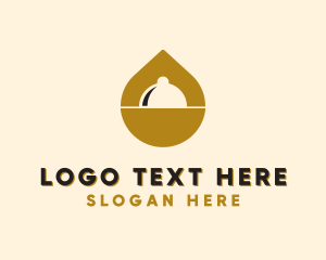 Meal - Coffee Droplet Cloche logo design