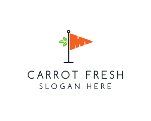 Carrot - Vegetable Carrot Flag logo design