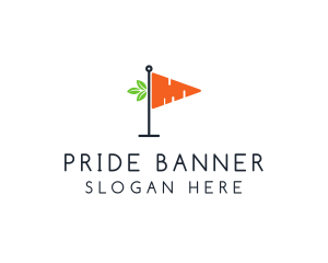 Vegetable Carrot Flag logo design