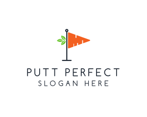 Vegetable Carrot Flag logo design