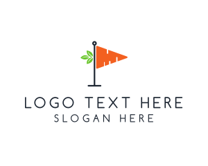 Golf - Vegetable Carrot Flag logo design