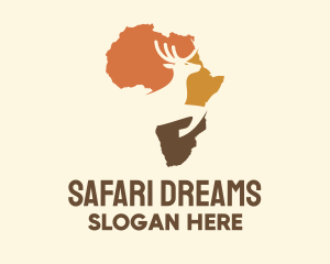 Africa - Africa Map Deer Stag logo design