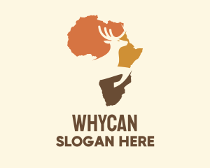 Ecosystem - Africa Map Deer Stag logo design