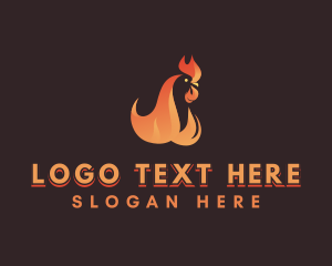 Rooster - Flame Chicken Grill logo design