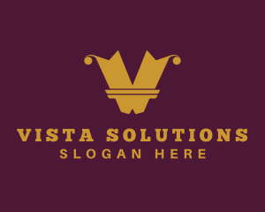 Fancy Royal Boutique Letter V logo design