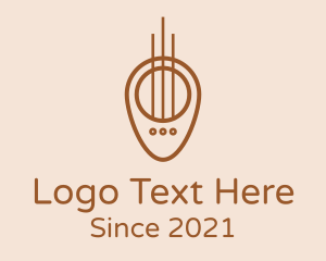 Location Pin - Guitar Strings Pick logo design