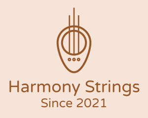 Strings - Guitar Strings Pick logo design