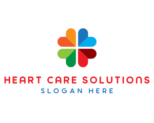 Colorful Heart Clover logo design