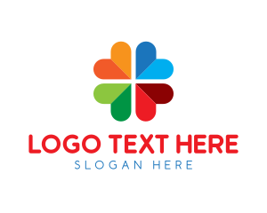 Colored - Colorful Heart Clover logo design