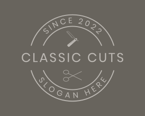 Barber Shop - Minimalist Barber Tools logo design