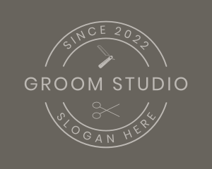 Groom - Minimalist Barber Tools logo design