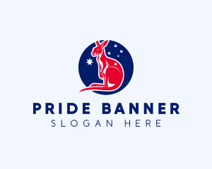 Australia Flag Kangaroo logo design