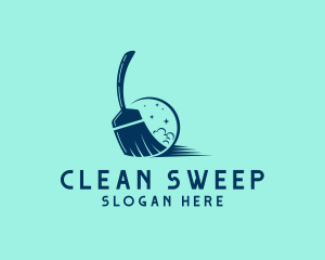 Cleaning Broom Chores logo design