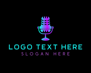 Live Stream - Radio Podcast Microphone logo design