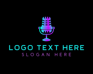 Singer - Radio Podcast Microphone logo design